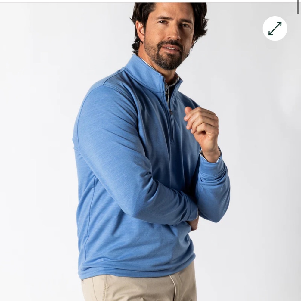 Duck Head- Dunmore Performance 1/4 Zip Pullover Green Quarter-Zip Pullover